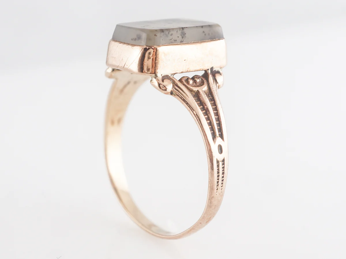 Victorian Agate Right Hand Ring in 10k Yellow Gold - Image 5