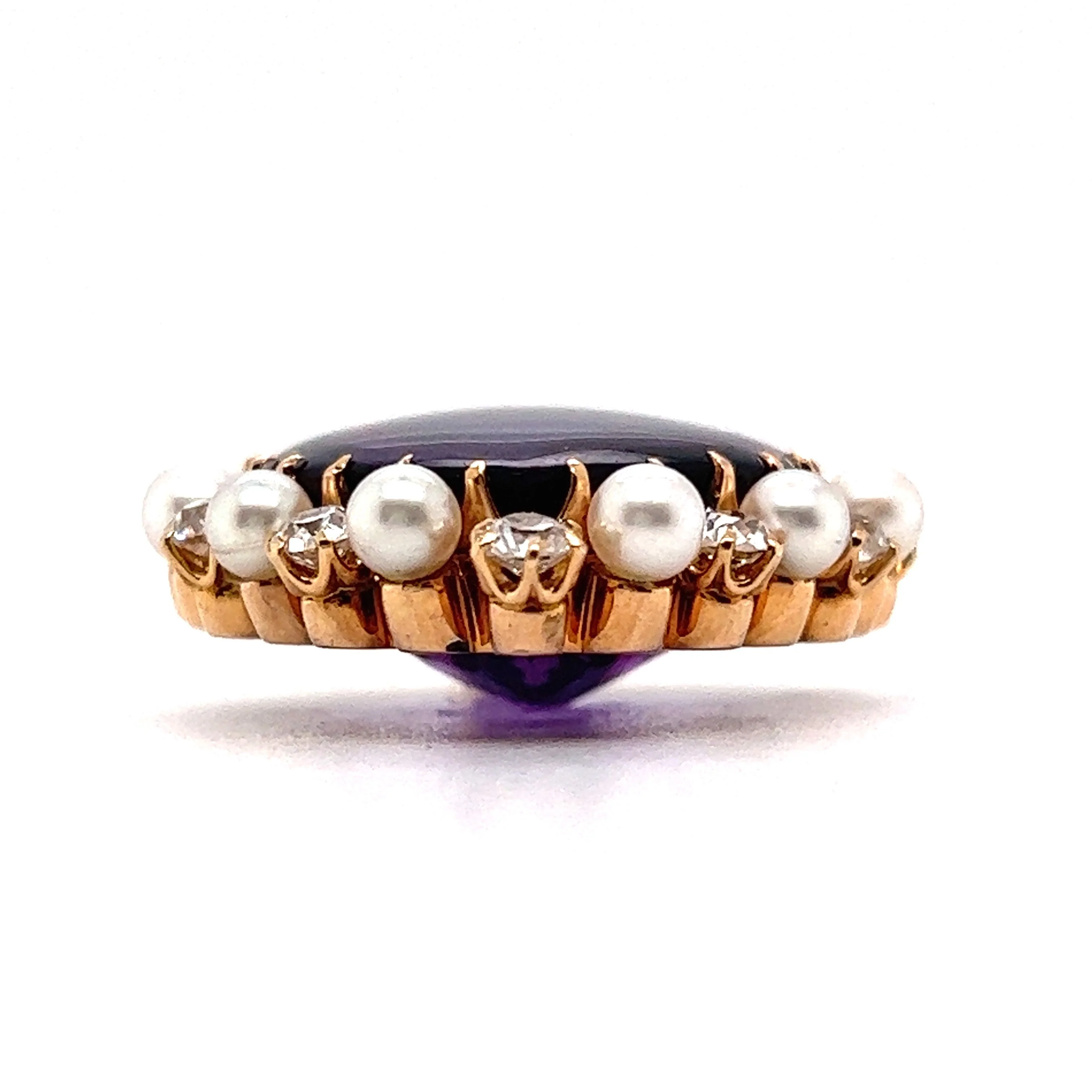 Victorian Amethyst Heart Pendant in 14k Yellow Gold - Image 2