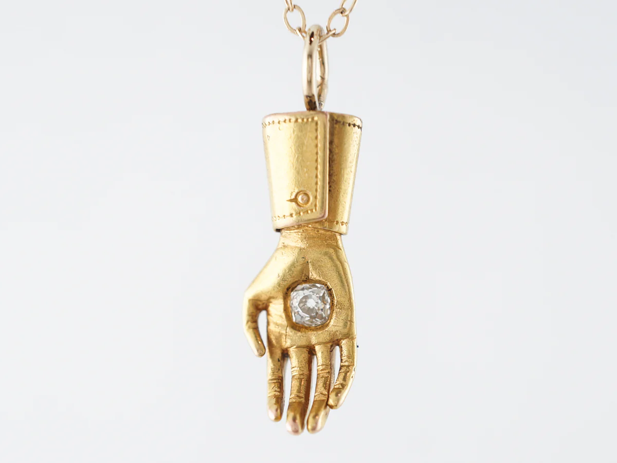Victorian Charm .11 Old Mine Cut Diamond in Yellow Gold - Image 2