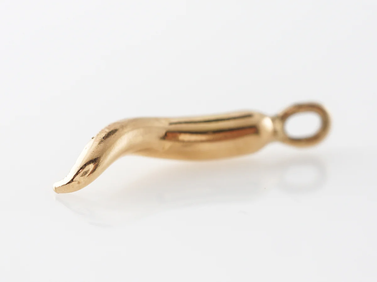 Victorian Cornicello Horn Charm in 14k Yellow Gold - Image 2