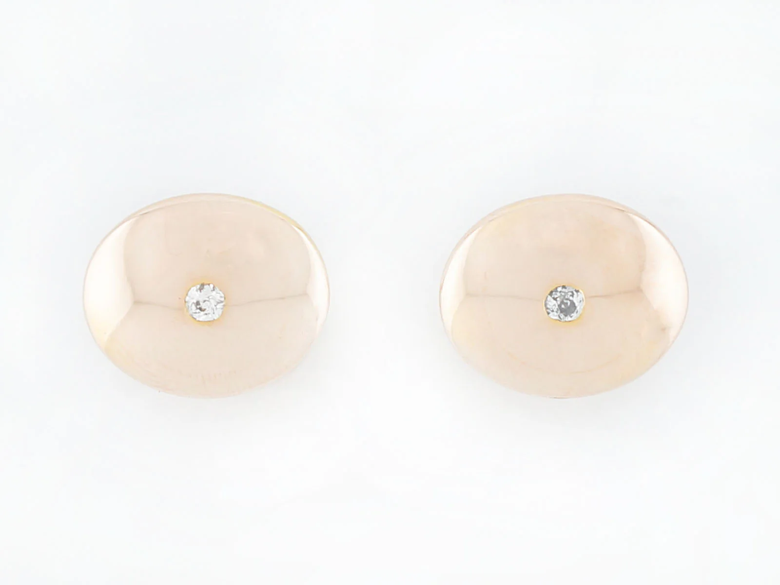 Victorian Cufflinks .10 Old European Cut Diamonds in 14k Yellow Gold - Image 2