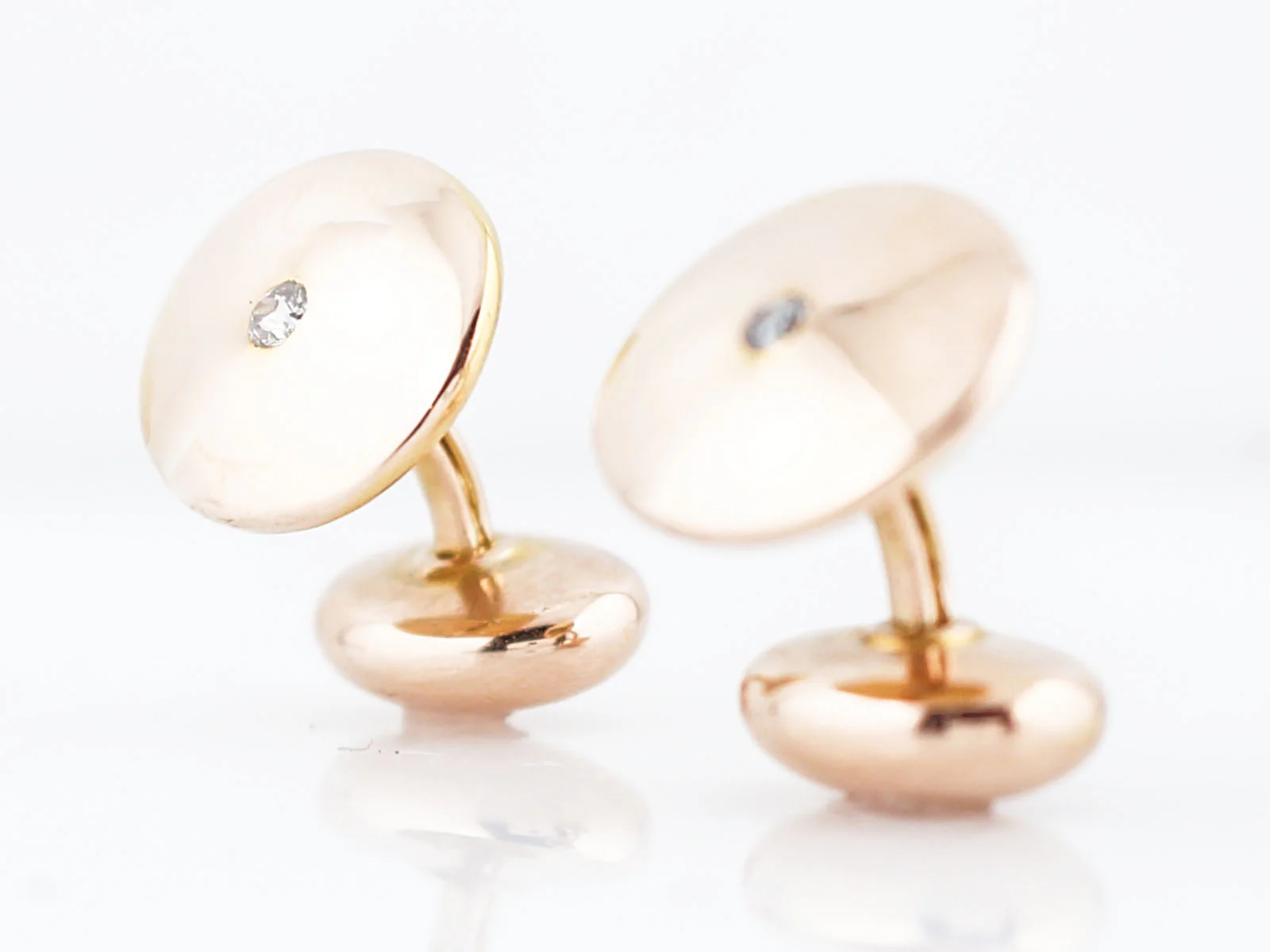 Victorian Cufflinks .10 Old European Cut Diamonds in 14k Yellow Gold - Image 4