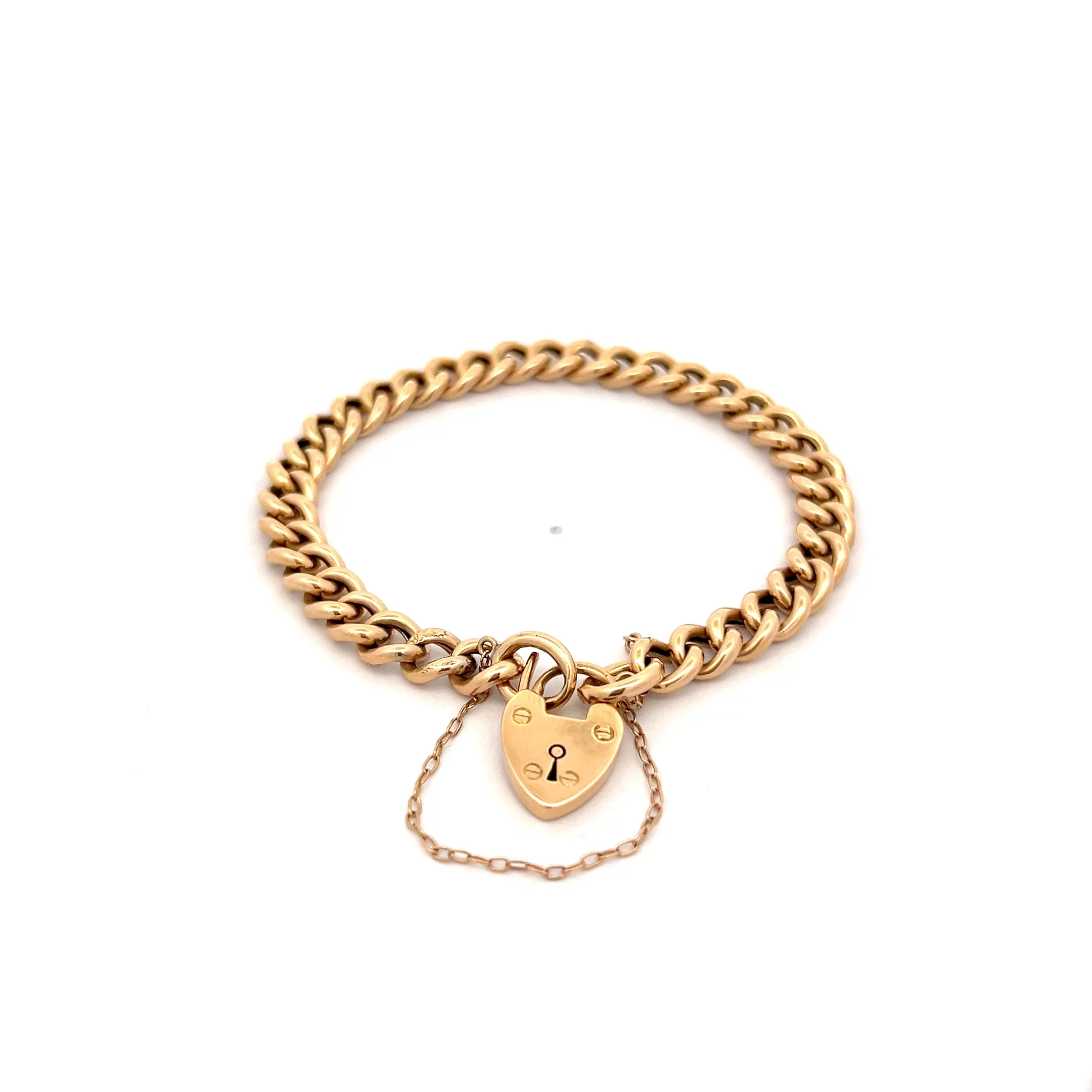 Victorian Curb Chain Bracelet 15k Yellow Gold