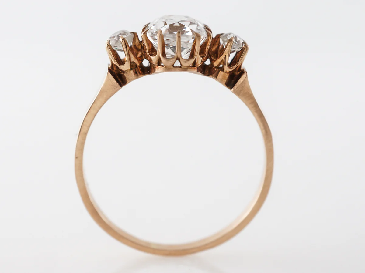 Victorian Cushion Cut Diamond Engagement Ring in Rose Gold - Image 4