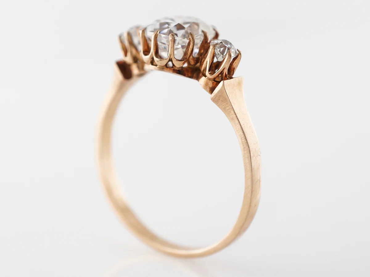 Victorian Cushion Cut Diamond Engagement Ring in Rose Gold - Image 5