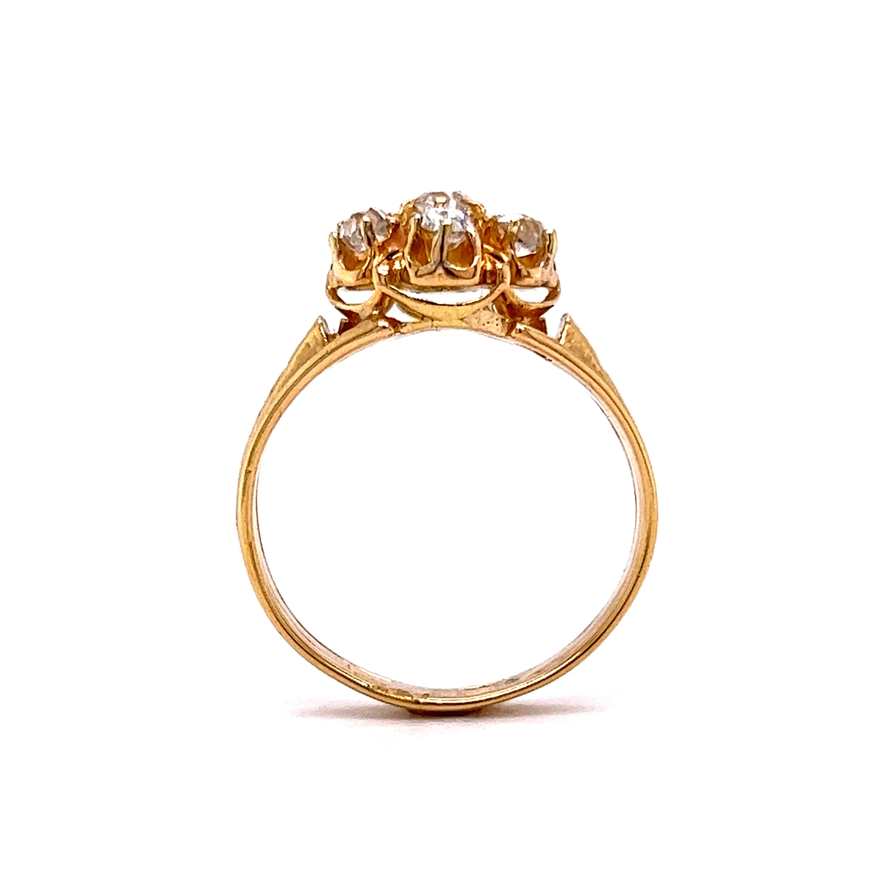 Victorian Diamond Cluster Cocktail Ring in 18k Yellow Gold - Image 4