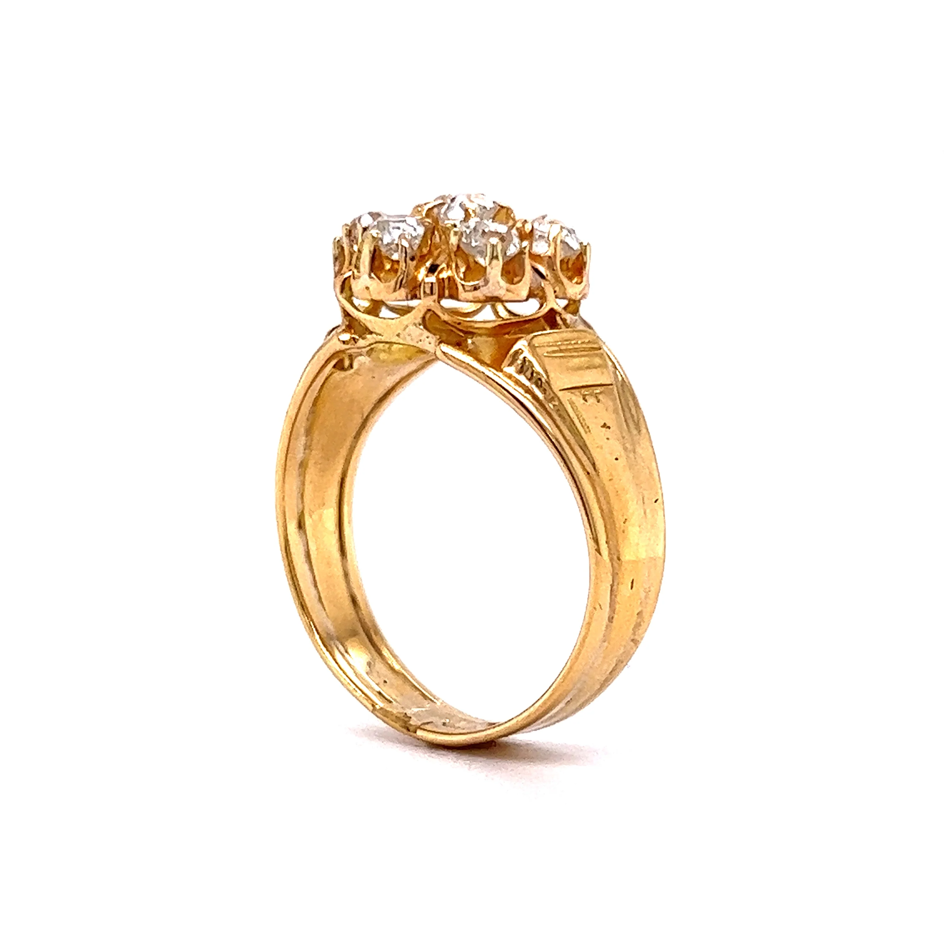 Victorian Diamond Cluster Cocktail Ring in 18k Yellow Gold - Image 5