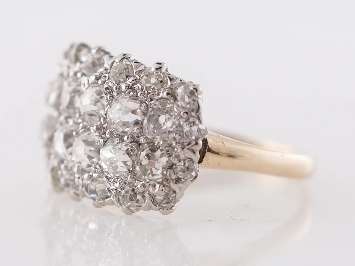 Victorian Diamond Cocktail Ring in Gold & Platinum - Image 2