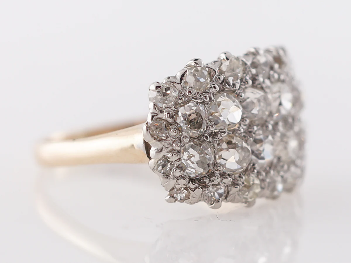 Victorian Diamond Cocktail Ring in Gold & Platinum - Image 3