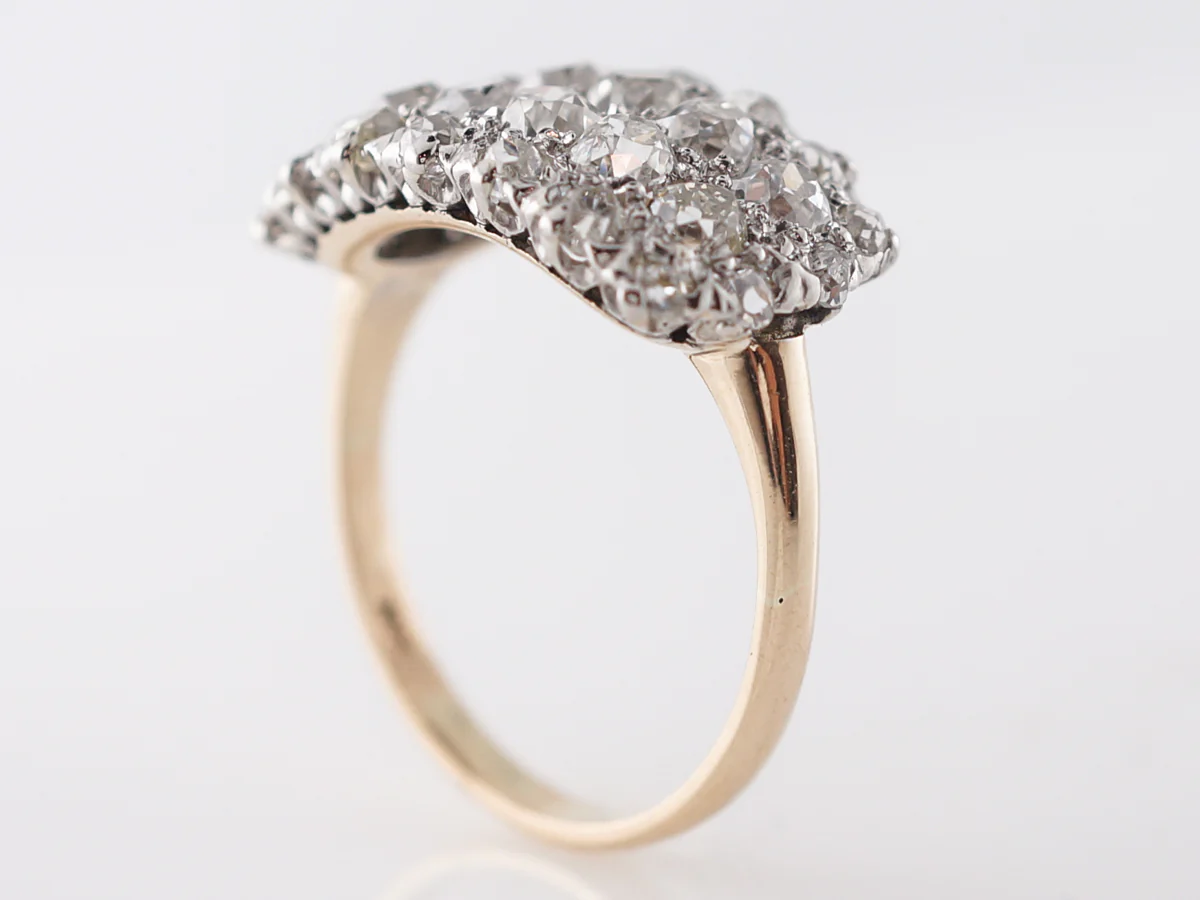 Victorian Diamond Cocktail Ring in Gold & Platinum - Image 5