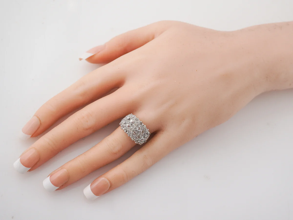 Victorian Diamond Cocktail Ring in Gold & Platinum - Image 7