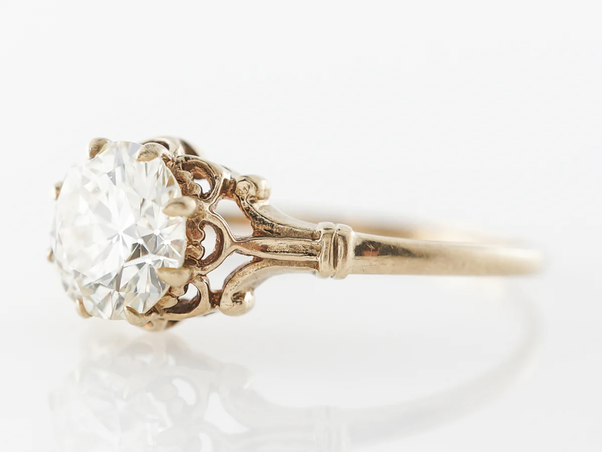 Victorian Diamond Engagement Ring in Yellow Gold - Image 2