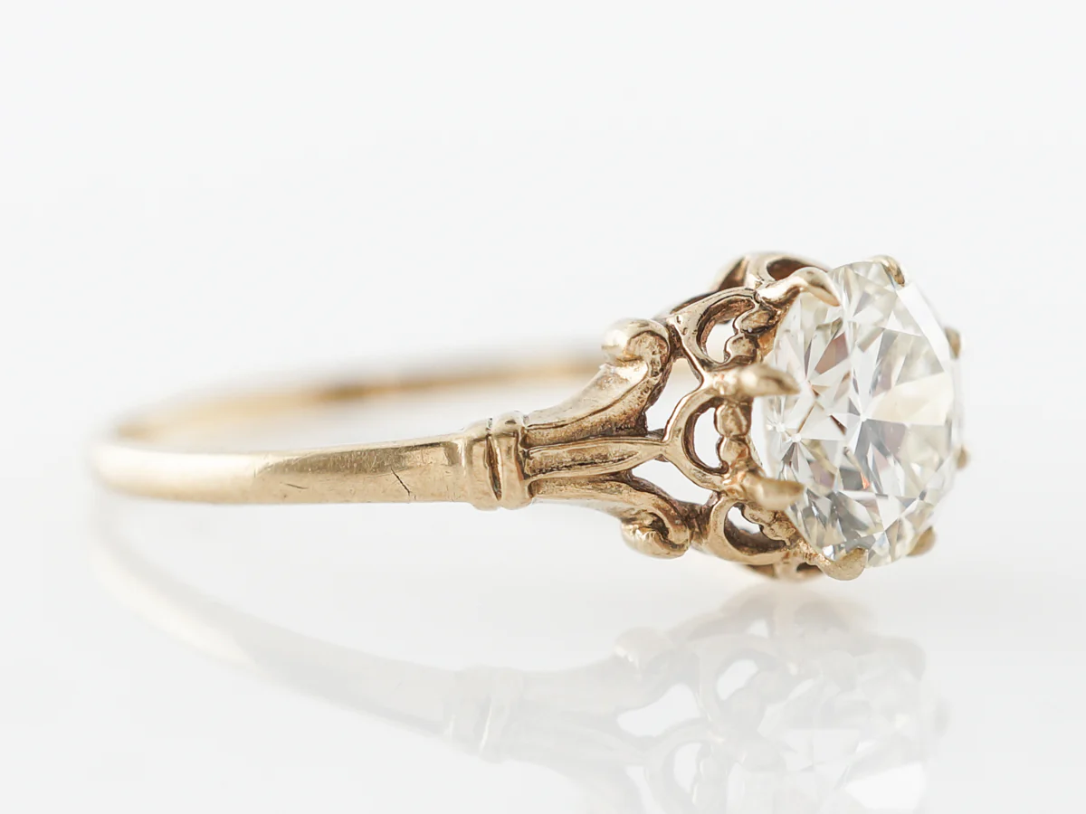 Victorian Diamond Engagement Ring in Yellow Gold - Image 3