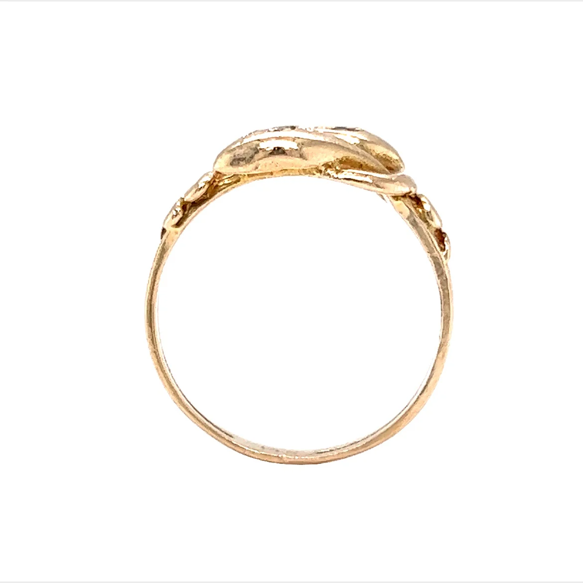 Victorian Diamond & Sapphire Snake Ring in 14k Yellow Gold - Image 4