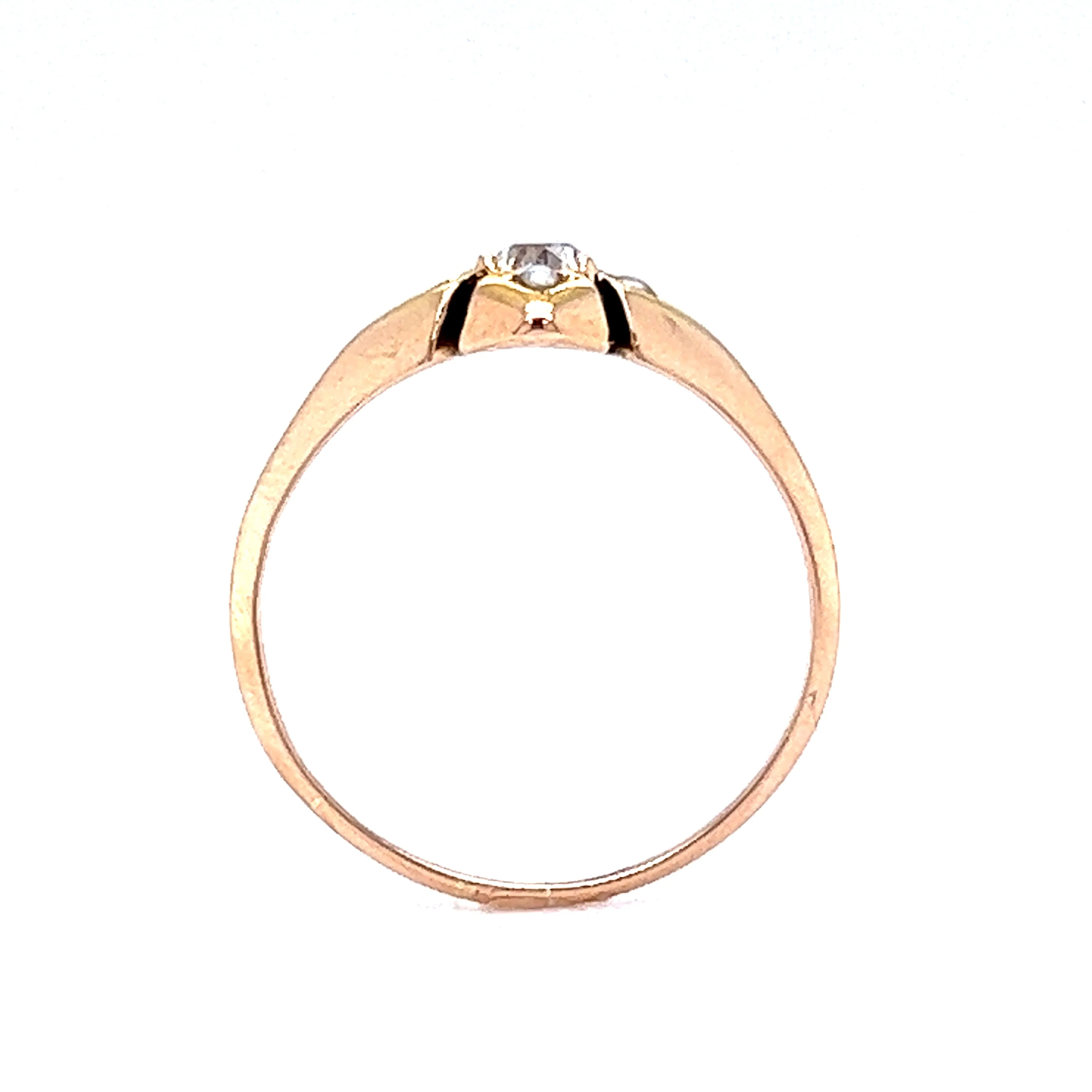 Victorian Diamond & Seed Pearl Ring in 14k Yellow Gold - Image 4