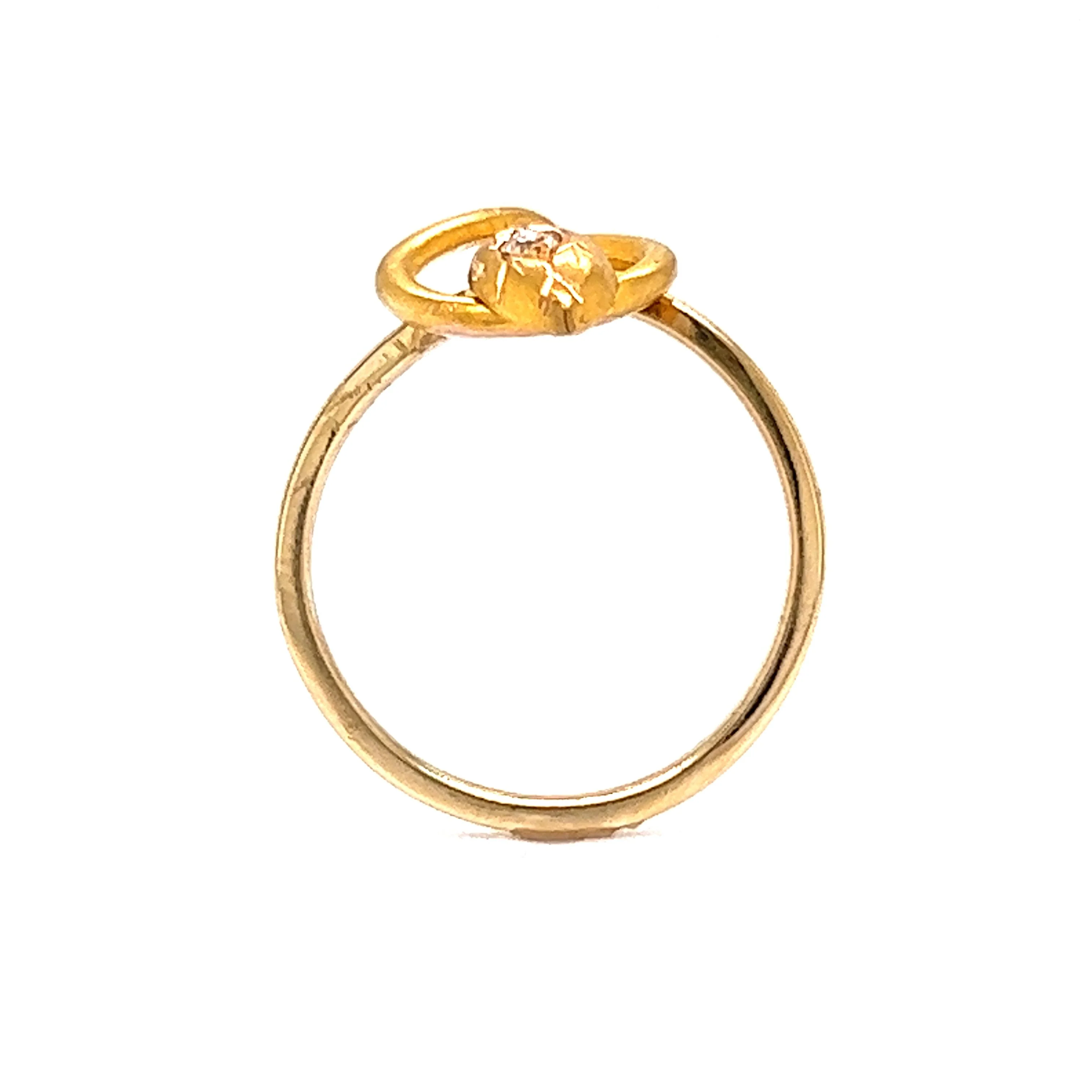 Victorian Diamond Snake Knot Ring in 18k Yellow Gold - Image 4