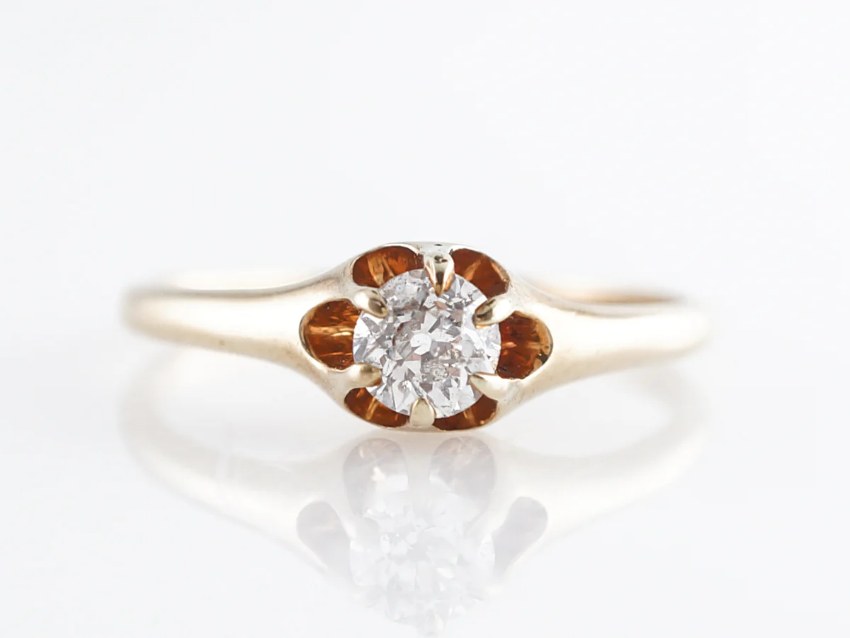 Victorian European Cut Solitaire Diamond Engagement Ring