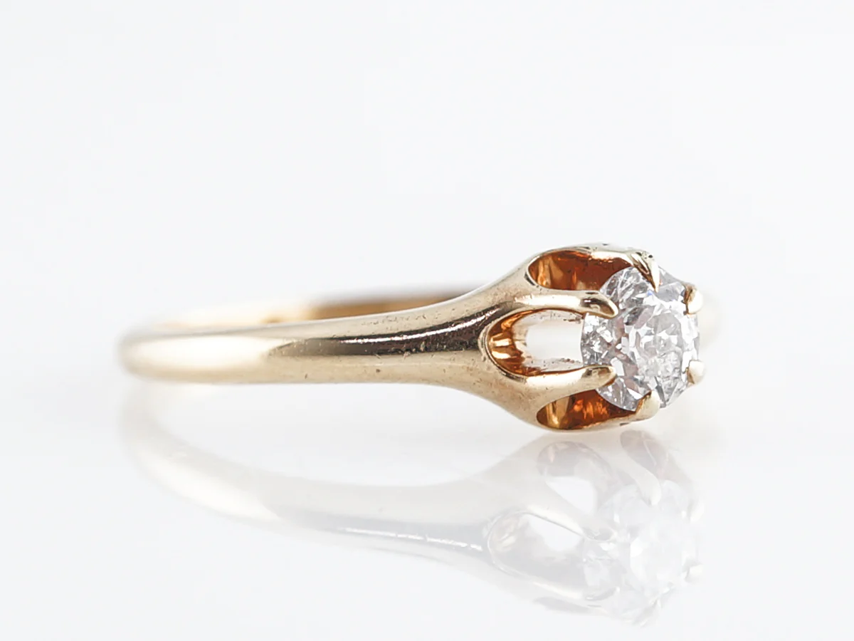 Victorian European Cut Solitaire Diamond Engagement Ring - Image 3