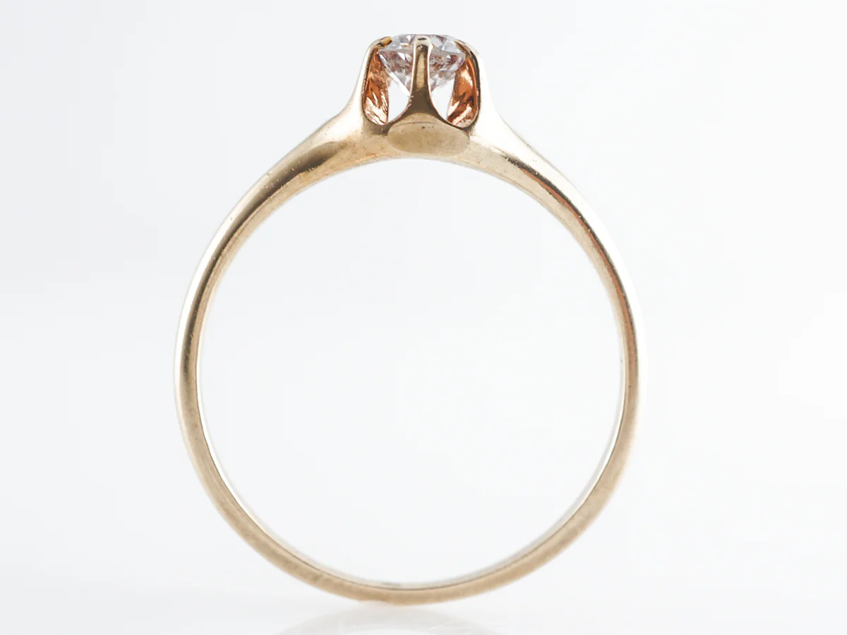 Victorian European Cut Solitaire Diamond Engagement Ring - Image 4