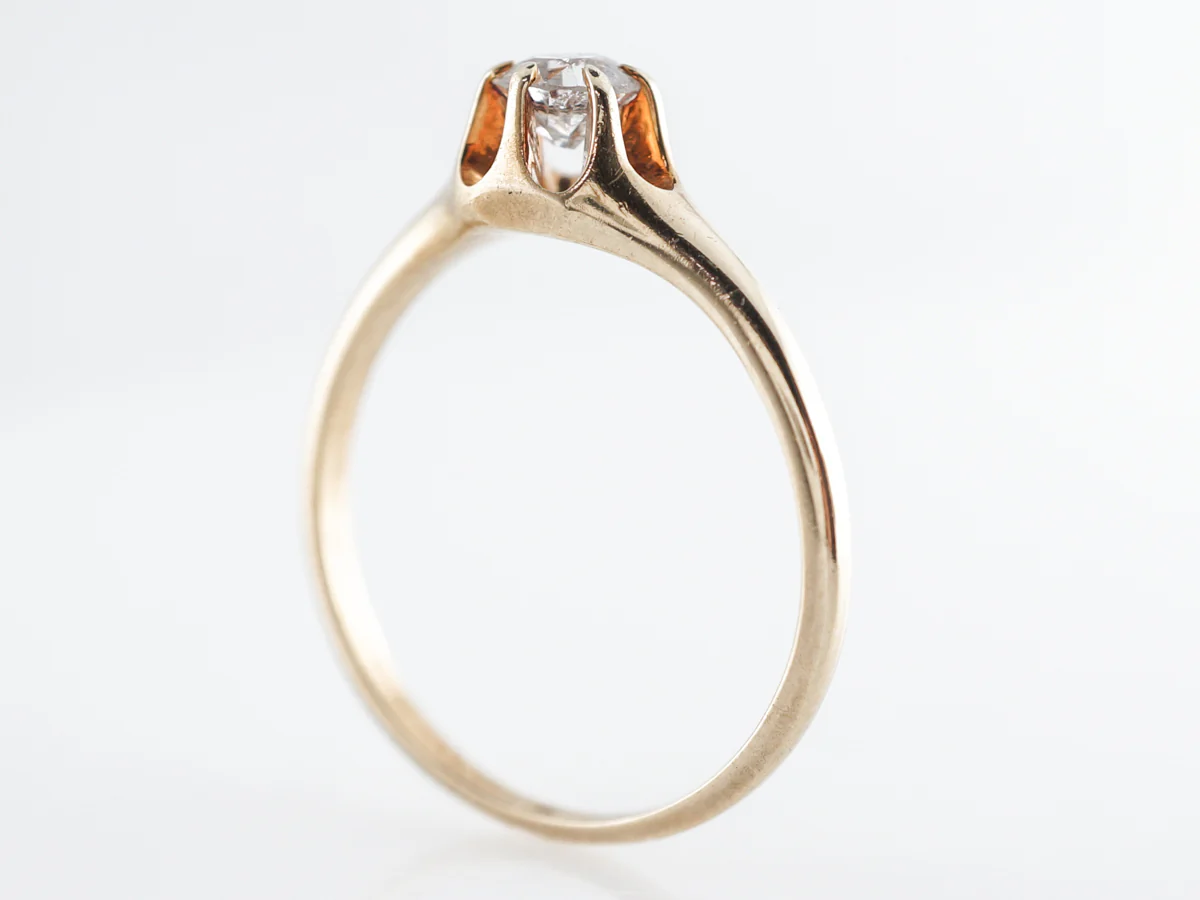Victorian European Cut Solitaire Diamond Engagement Ring - Image 5