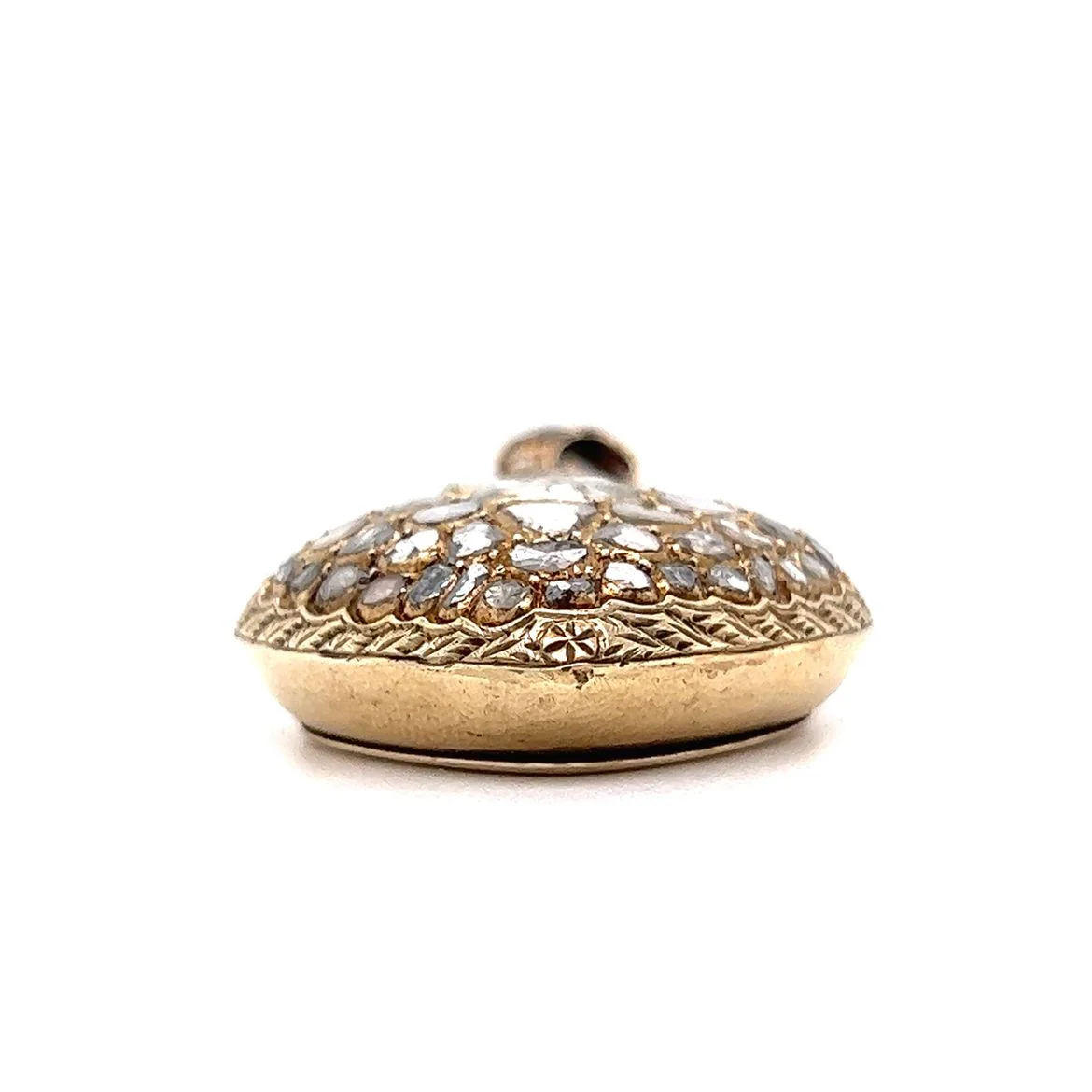 Victorian Heart Pendant w/ Rose Cut Diamonds in 14k - Image 2