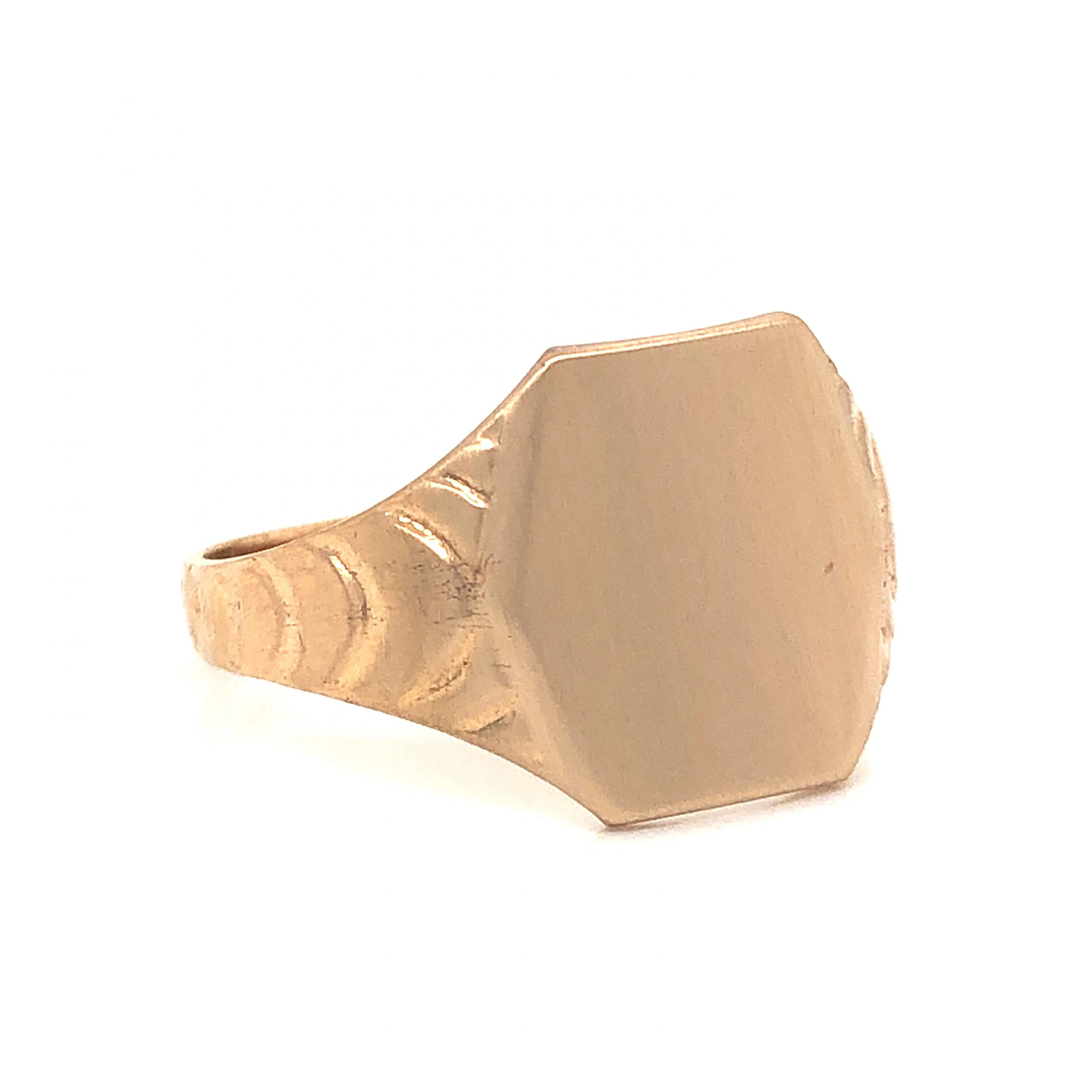 Victorian Hexagonal Signet Ring in 10k Yellow Gold - Image 3