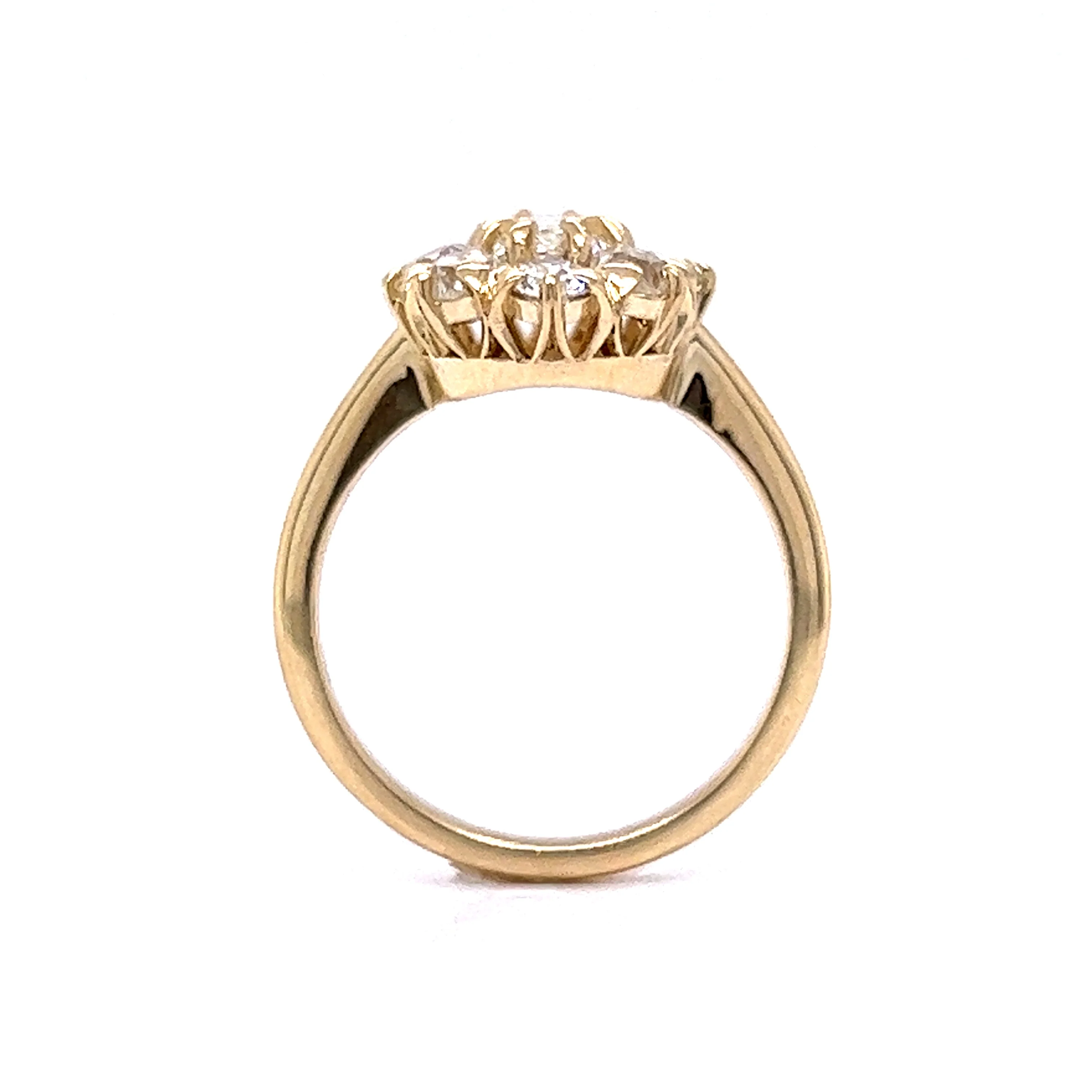 Victorian Inspired Oval Diamond Cluster Engagement Ring in 14k Gold - Image 4