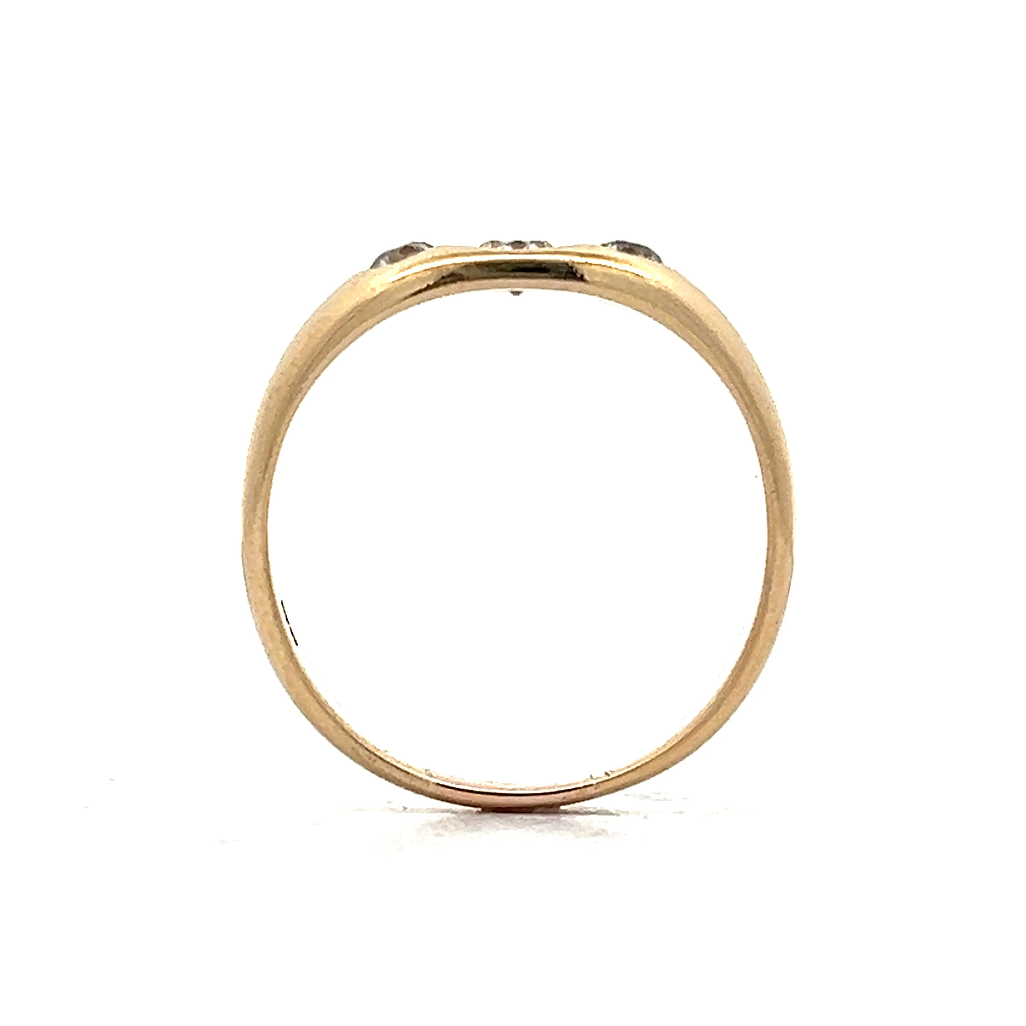 Victorian Mens Flush Set Diamond Three Stone Ring - Image 4