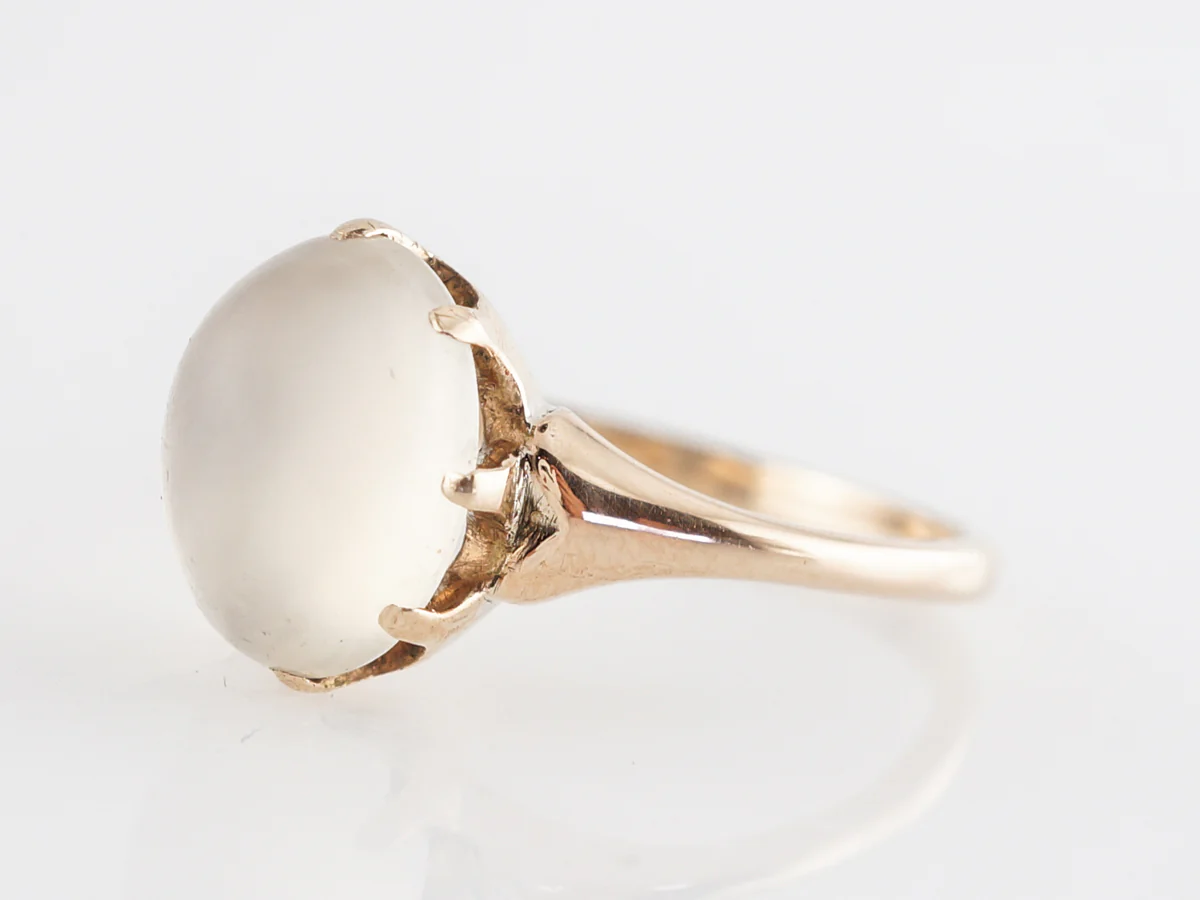Victorian Moonstone Cocktail Ring in 14k Yellow Gold - Image 2