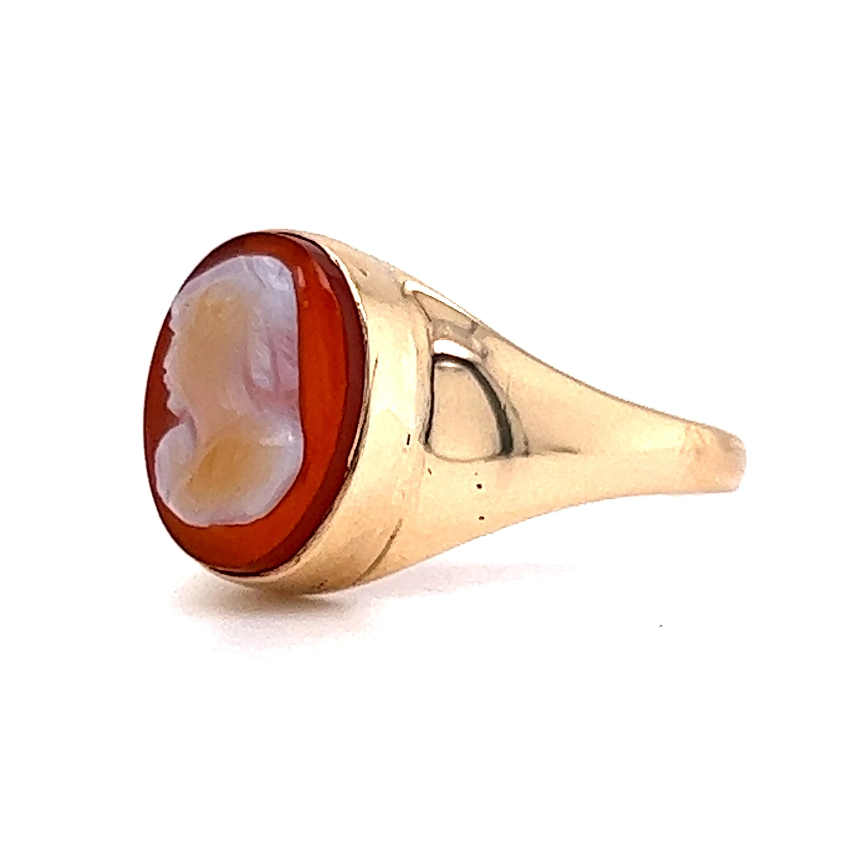 Victorian Muse Cameo Ring in 10K Yellow Gold - Image 2