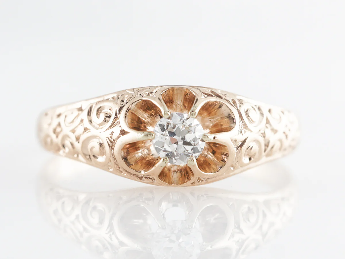 Victorian Old European Solitaire Diamond Engagement Ring