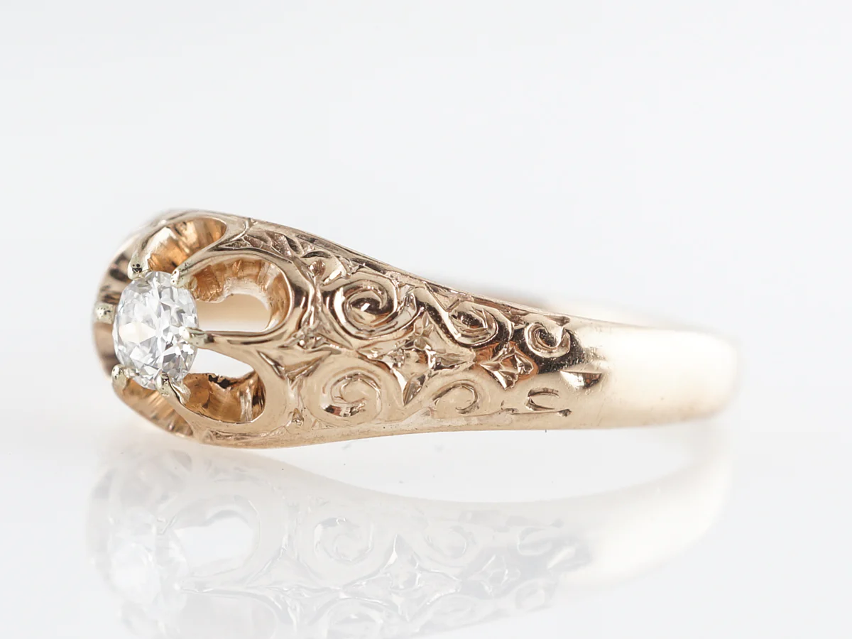 Victorian Old European Solitaire Diamond Engagement Ring - Image 2