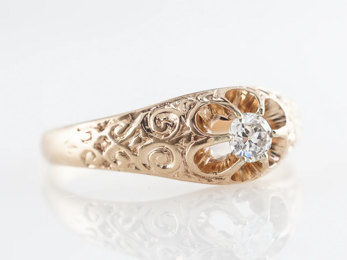 Victorian Old European Solitaire Diamond Engagement Ring - Image 3