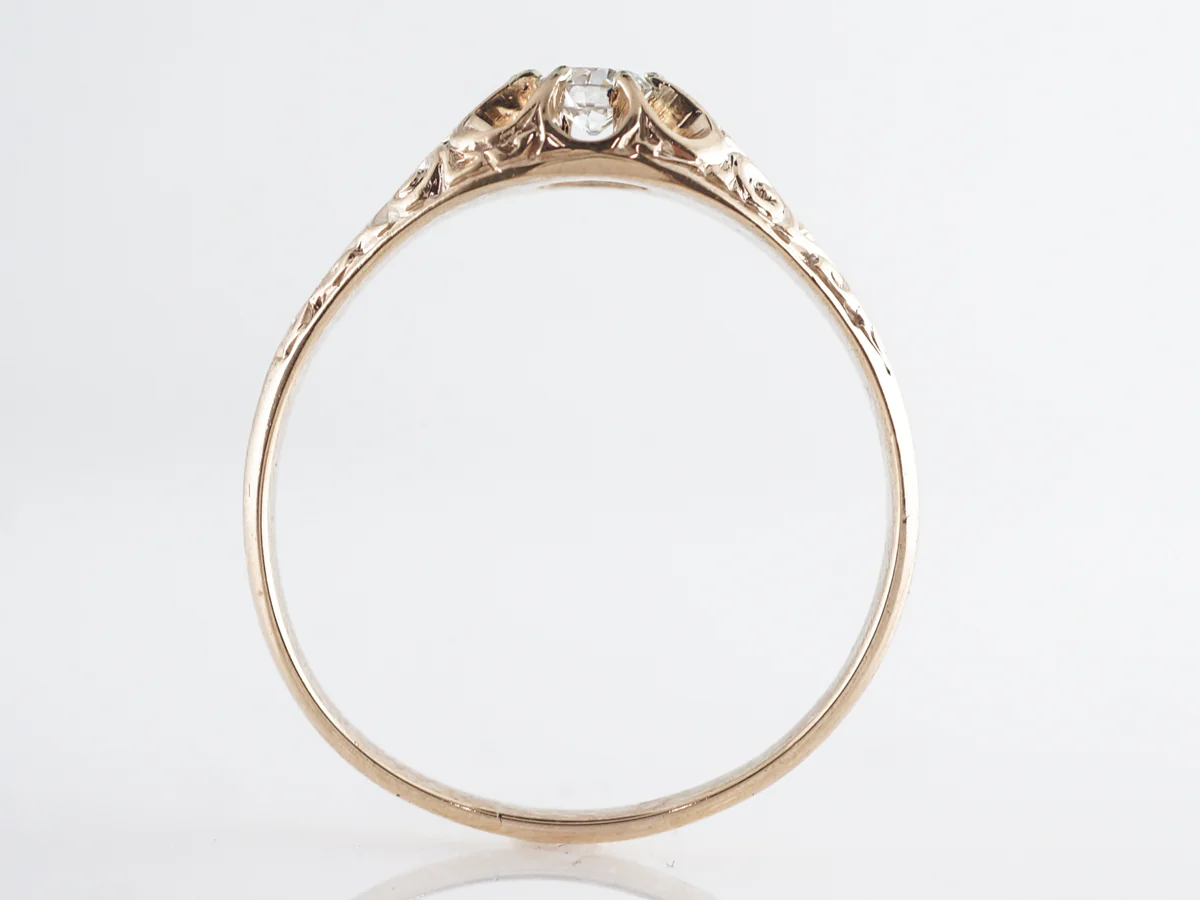 Victorian Old European Solitaire Diamond Engagement Ring - Image 5