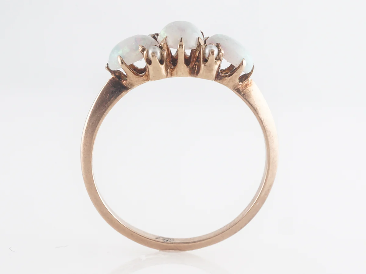 Victorian Opal and Pearl Cocktail Ring 14k - Image 4