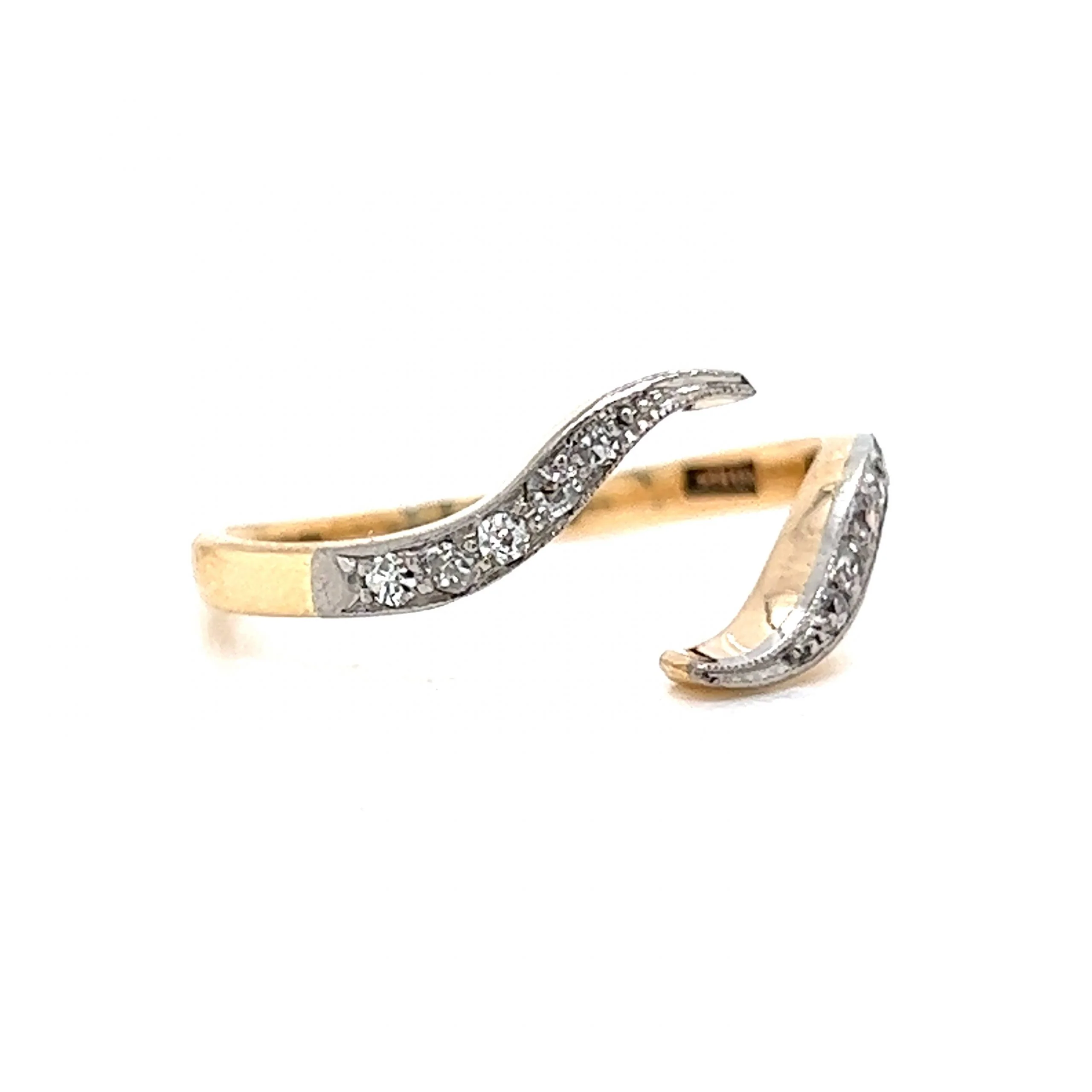 Victorian Open Diamond Ring in 14k Yellow & White Gold - Image 3