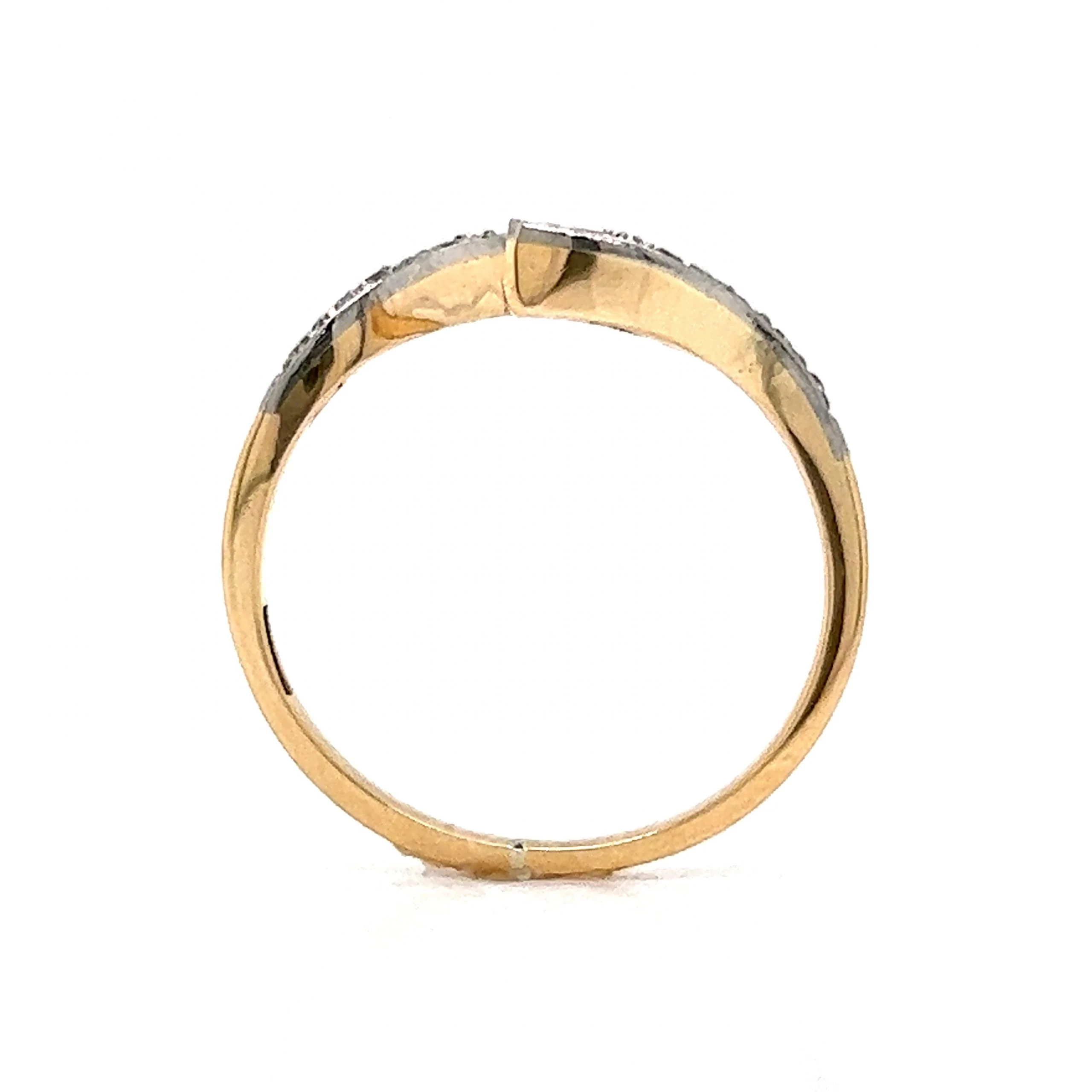 Victorian Open Diamond Ring in 14k Yellow & White Gold - Image 5