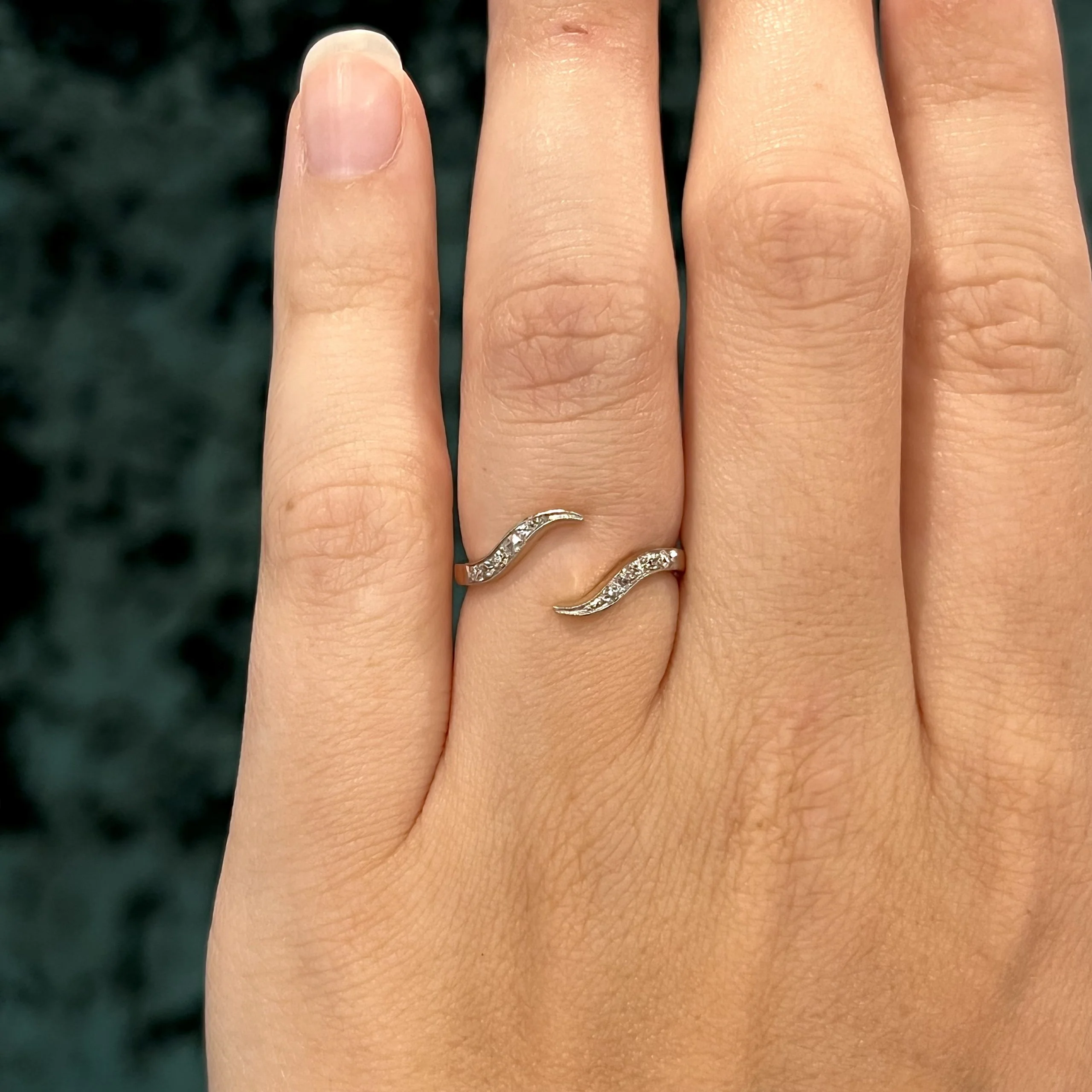 Victorian Open Diamond Ring in 14k Yellow & White Gold - Image 6