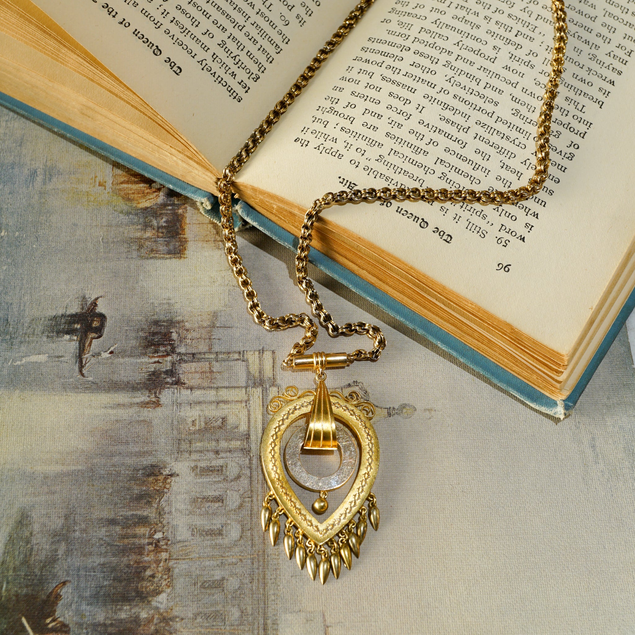 Victorian Ornate Pendant Necklace in 14k Yellow Gold - Image 5