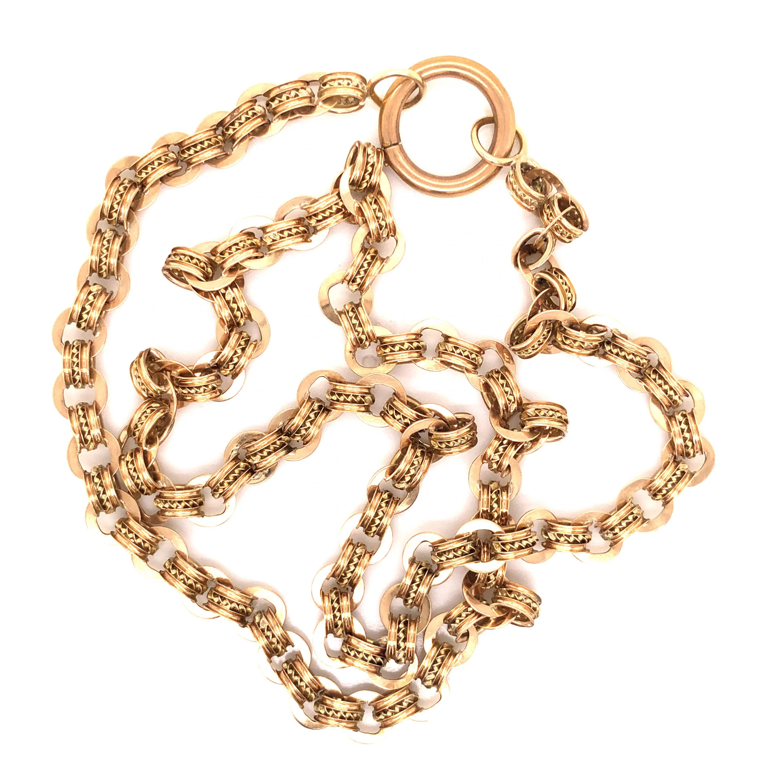 Victorian Rolo Chain Necklace in 14k Yellow Gold - Image 2
