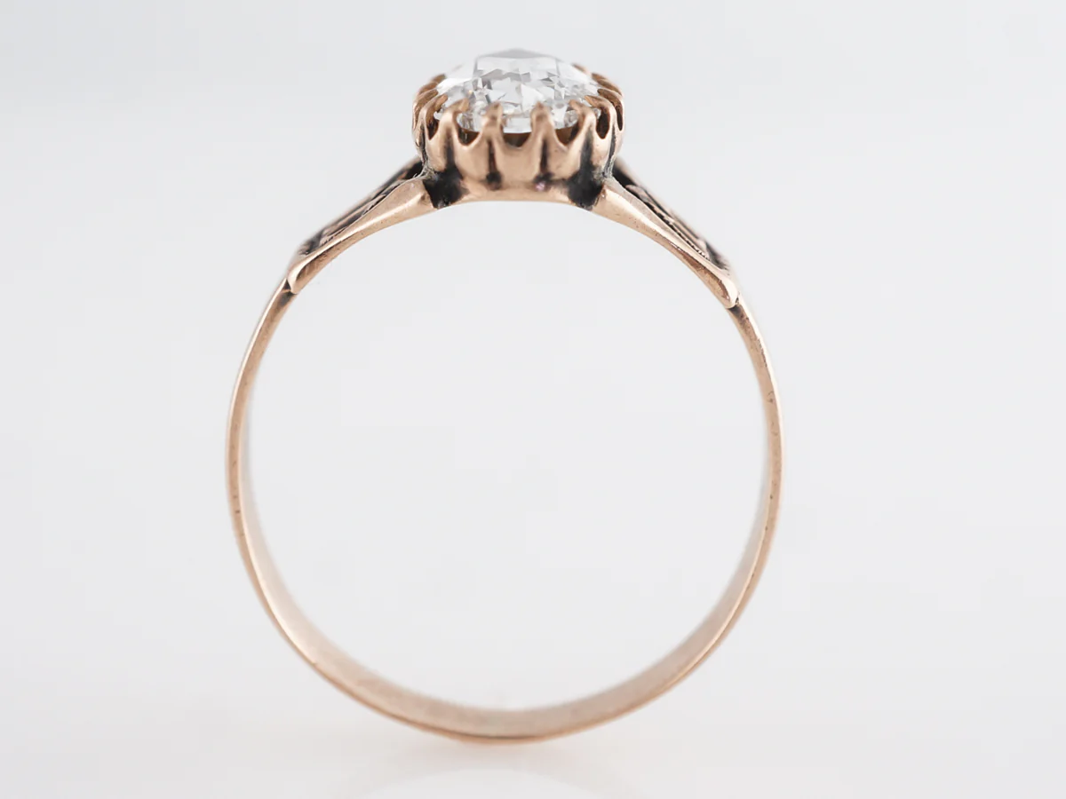 Victorian Rose Cut Diamond Engagement Ring in 14K Rose Gold - Image 5