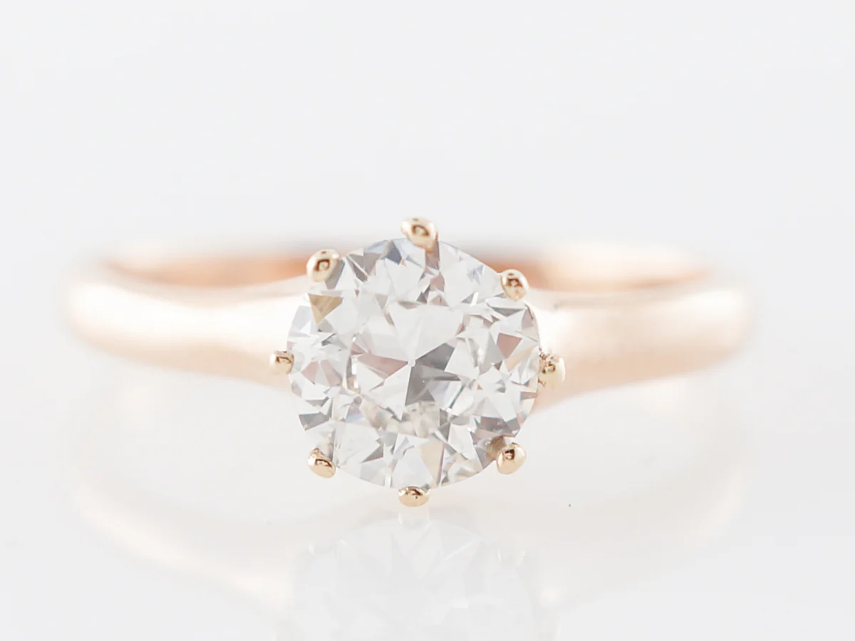 Victorian Rose Gold Diamond Solitaire Engagement Ring