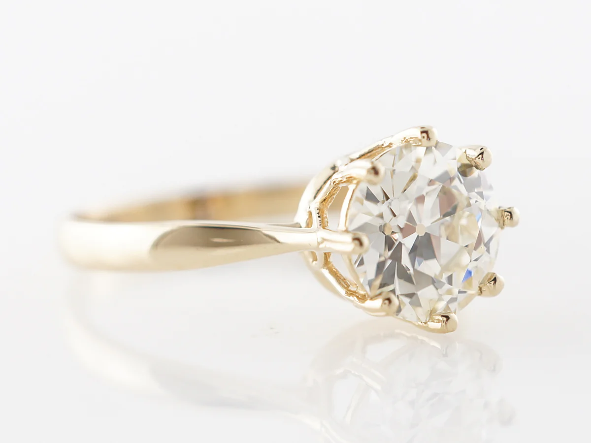 Victorian Style Diamond Solitaire Engagement Ring 1.28 Carats - Image 3