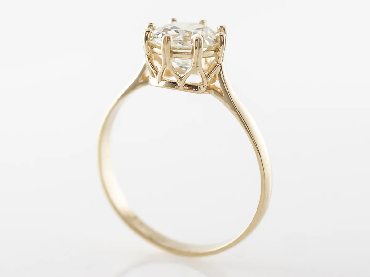 Victorian Style Diamond Solitaire Engagement Ring 1.28 Carats - Image 5