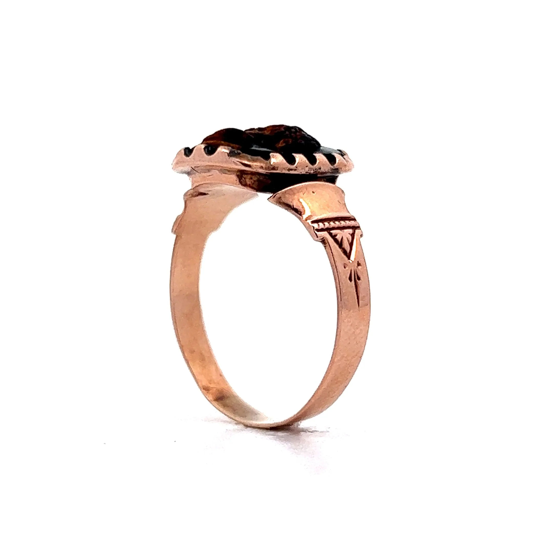 Victorian Tiger's Eye Cameo Right Hand Ring in 10k Yellow Gold - Image 5