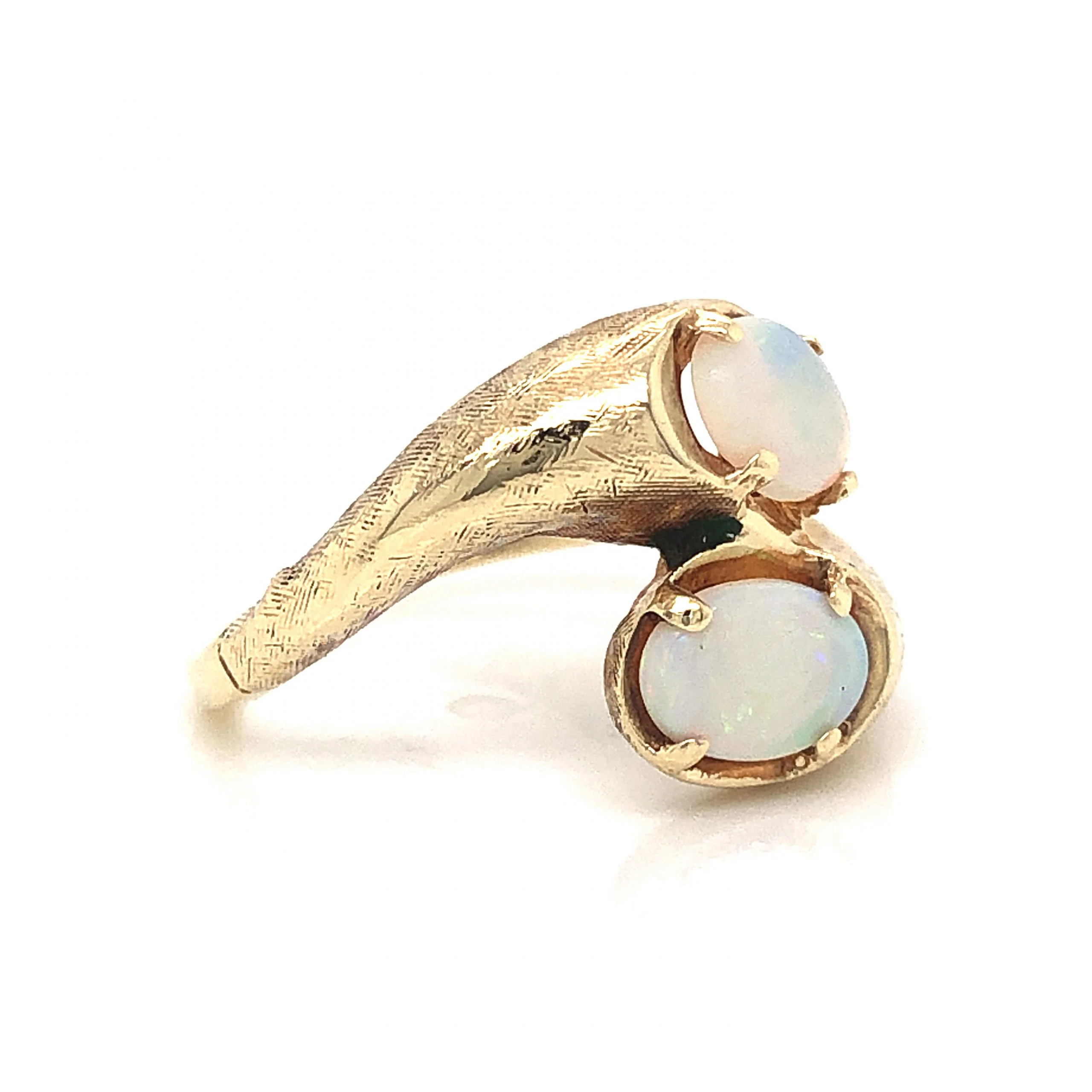 Victorian Toi Et Moi Opal Cocktail Ring in 14k Yellow Gold - Image 3