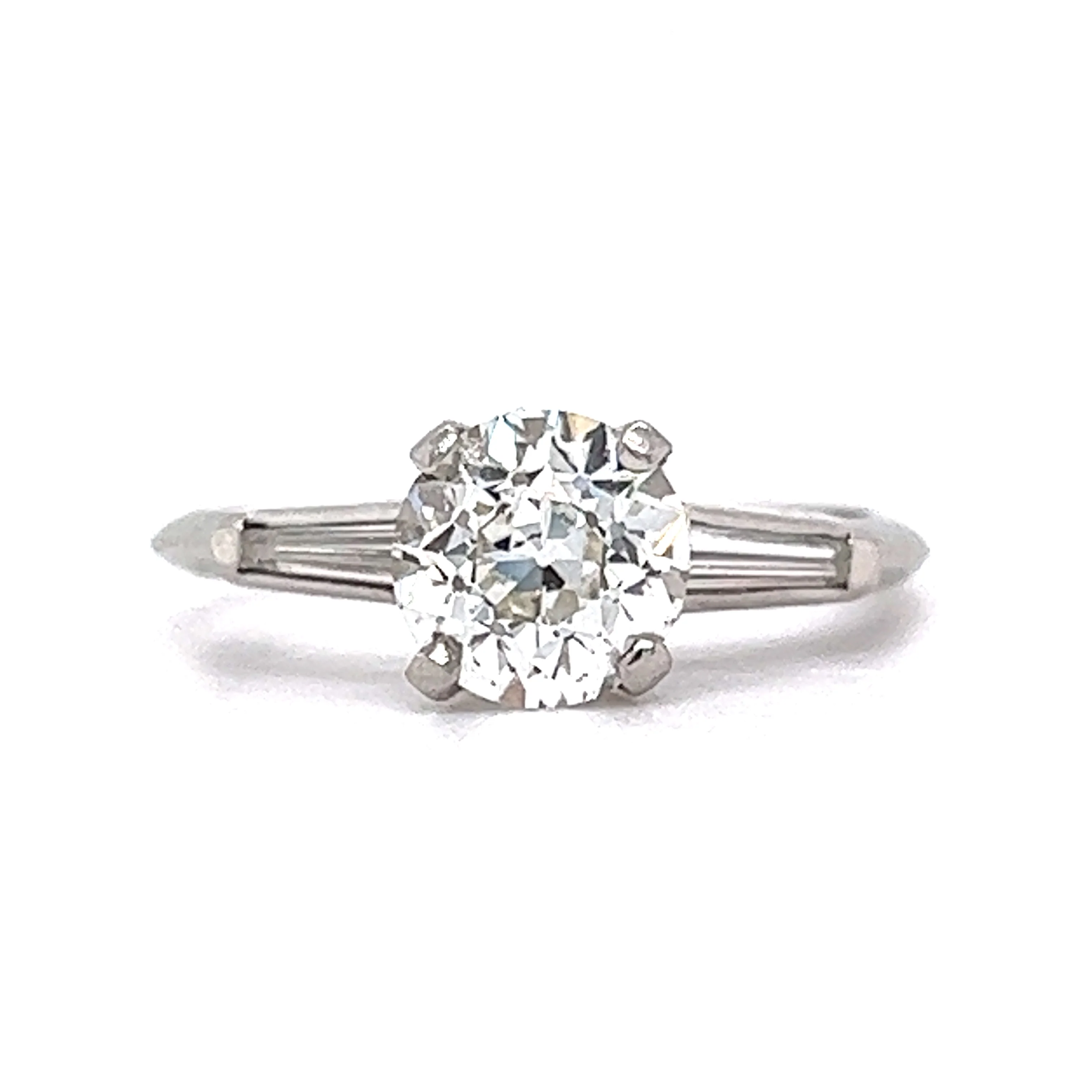 Vintage 1.25 Carat GIA Diamond Engagement Ring in Platinum