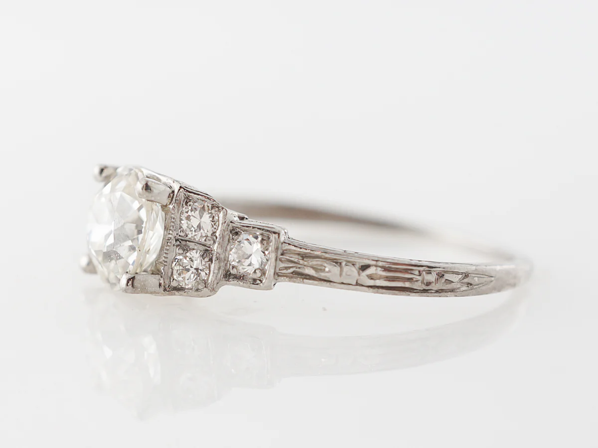 Vintage 1 Carat Diamond Engagement Ring in Platinum - Image 2