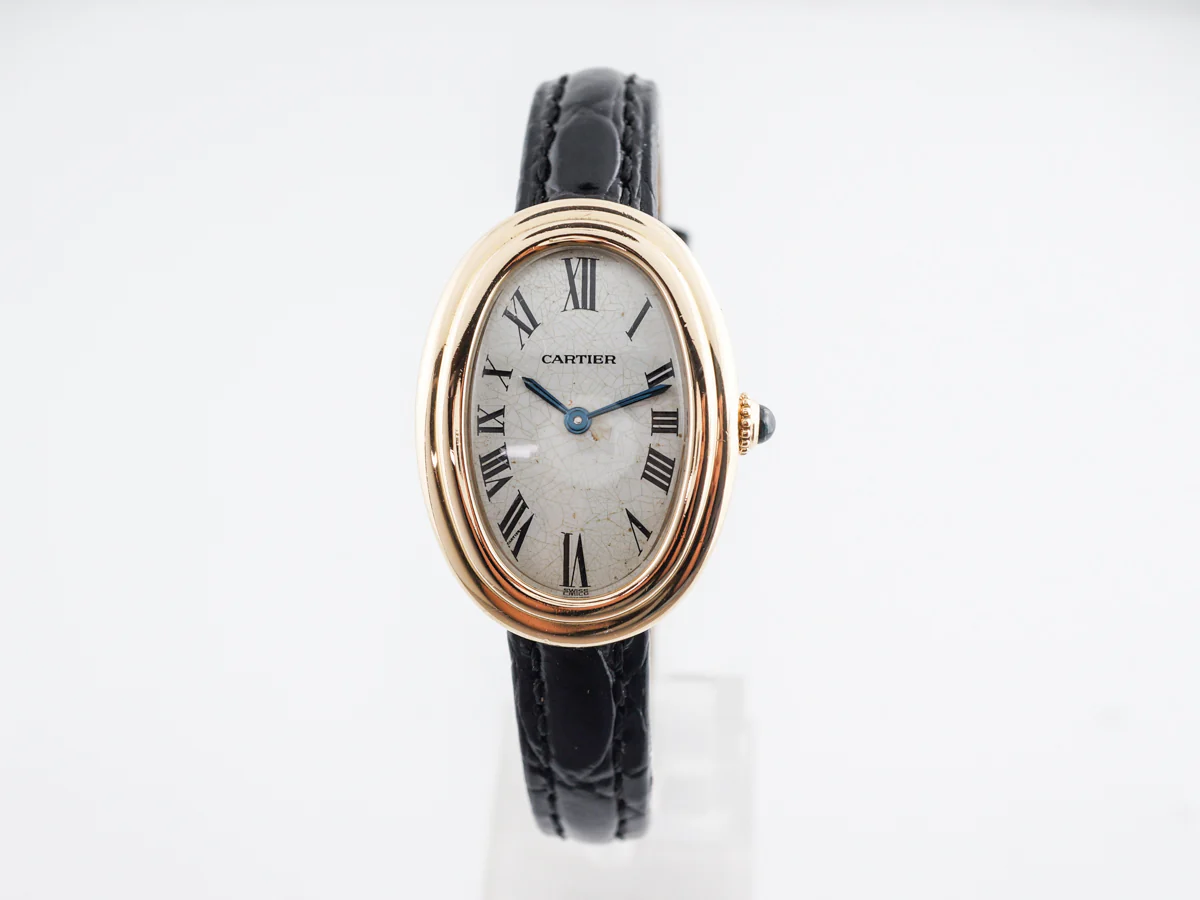 Vintage Cartier Ladies Watch Baignoire in 18k Yellow Gold