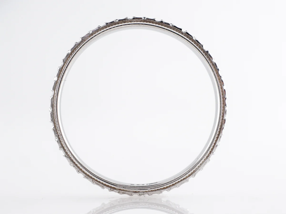 Vintage 1920's Blossom Wedding Band in 18k White Gold - Image 3